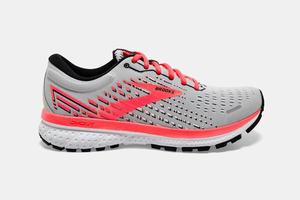 Chaussures Running Brooks Ghost 13 Femme Grise / Corail / Blanche | YT4981603