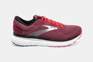 Chaussures Running Brooks Glycerin 18 Femme Bordeaux / Corail / Blanche | IE0215389